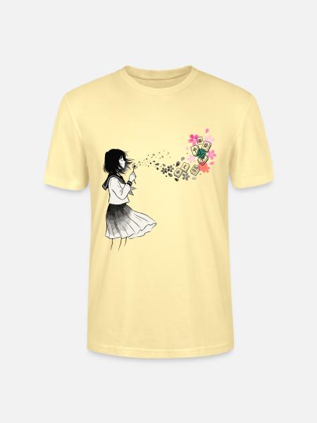 Mahjong Mädchen Japanisches Design - Stanley/Stella Unisex Bio-T-Shirt CRAFTER - Creme