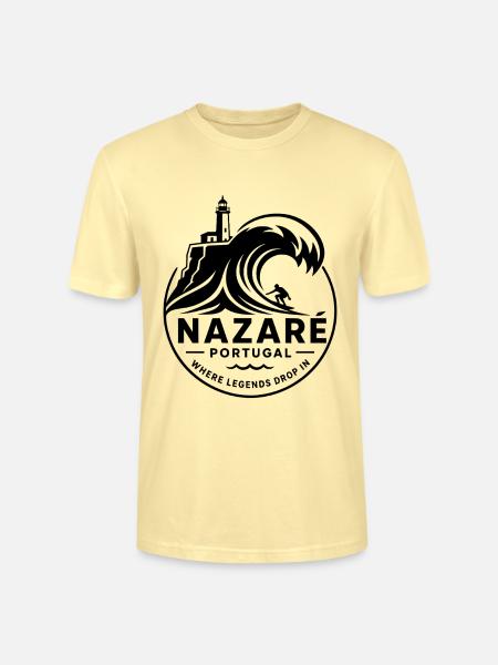 Nazaré Big Wave - Stanley/Stella Unisex Bio-T-Shirt CRAFTER - Creme