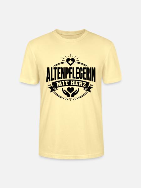Altenpflegerin mit Herz - Stanley/Stella Unisex Bio-T-Shirt CRAFTER - Creme