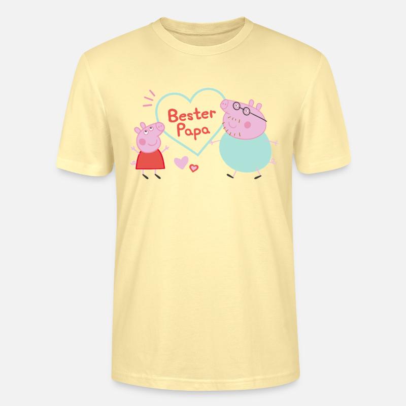 Peppa Pig Design Bester Papa Mit Peppa & Papa Wutz - Stanley/Stella Unisex Bio-T-Shirt CRAFTER - Creme