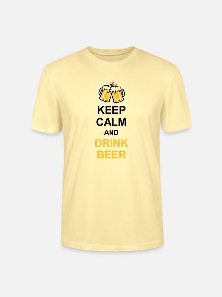Drink Beer Keep Calm - Stanley/Stella CRAFTER Unisex Organic T-Shirt - cream