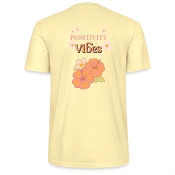 Positivité – Flower Power - T-shirt bio CRAFTER Stanley Stella Unisexe - crème - Dos - Michal (187cm)