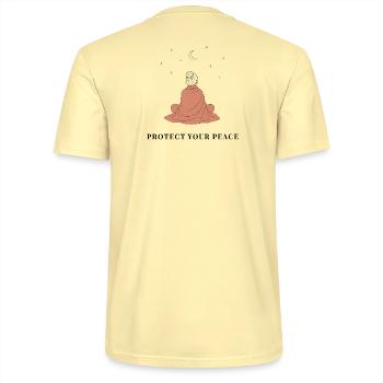 Protect Your Peace - Minimalist Line Art - Stanley/Stella CRAFTER Unisex Organic T-Shirt - cream - Back - Michal (187cm)