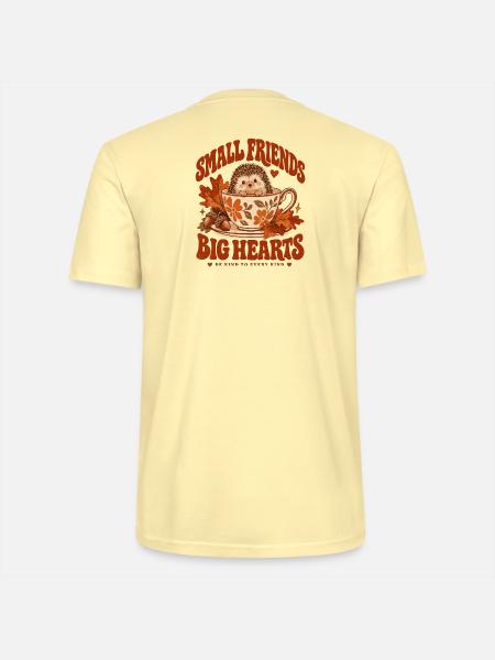 Small Friend Big Hearts Hedgehog - Stanley/Stella Unisex Bio-T-Shirt CRAFTER - Creme