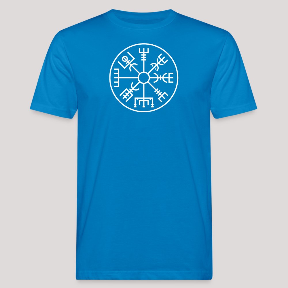 Vegvisir Kreis - Männer Bio-T-Shirt Pfauenblau
