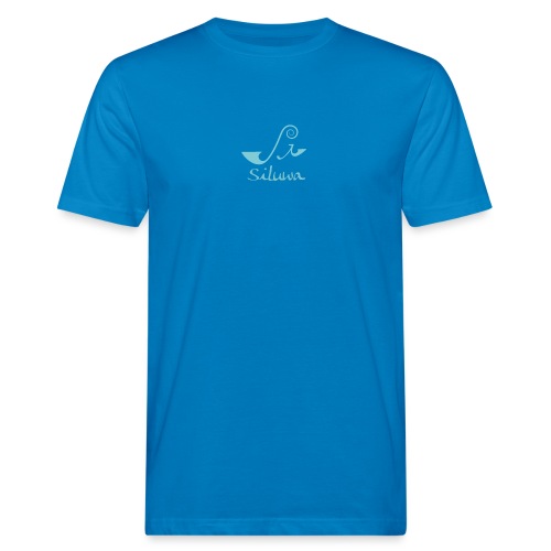 logo schrift aqua frei grau - Männer Bio-T-Shirt