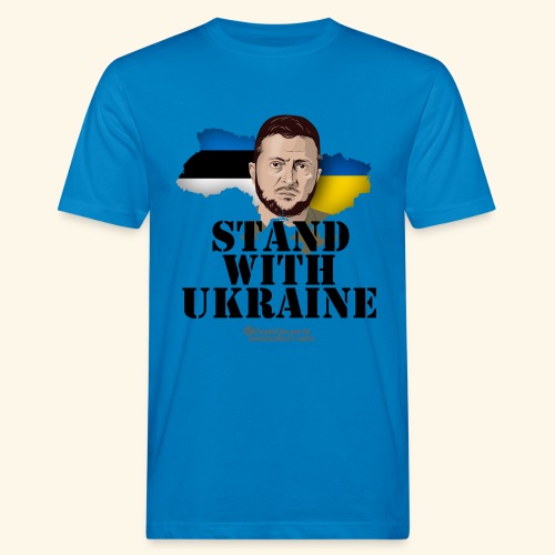 Selenskyj T-Shirt Estland Stand with Ukraine - Männer Bio-T-Shirt