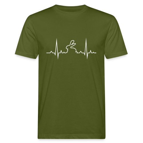 EKG Herzschlag Hase Kaninchen Zwergkaninchen - Männer Bio-T-Shirt