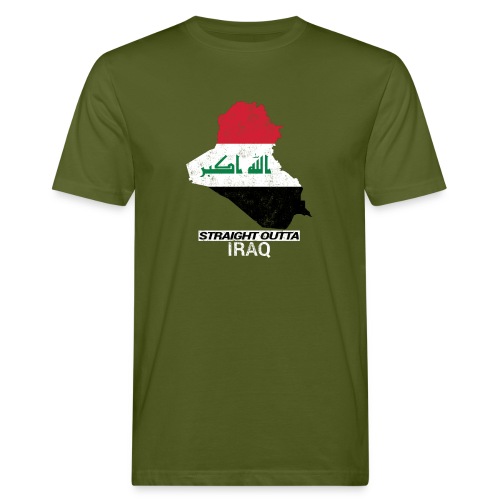 Straight Outta Iraq country map & flag - Men's Organic T-Shirt