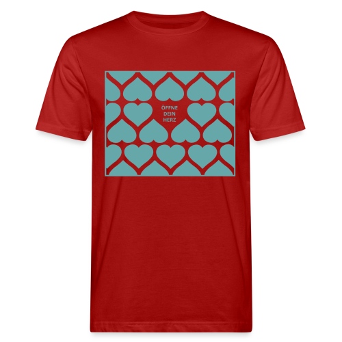 Herzen Quadrat petrol - Männer Bio-T-Shirt