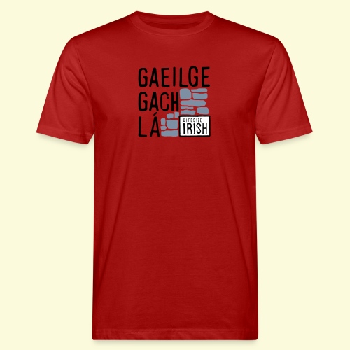 BITESIZE Logo Yellow Gaeilge Gach Lá - Men's Organic T-Shirt