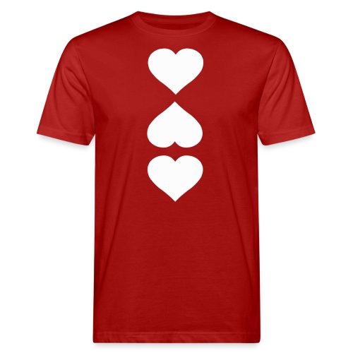 3 Herzen weiss - Männer Bio-T-Shirt