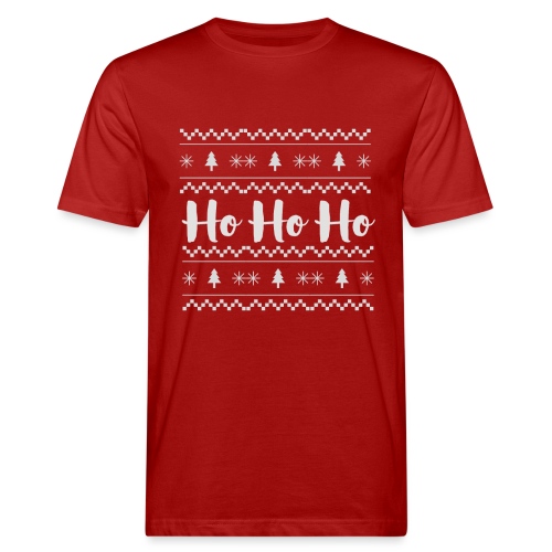 HO HO HO Babbo Natale, Ugly Christmas sweater - T-shirt ecologica da uomo