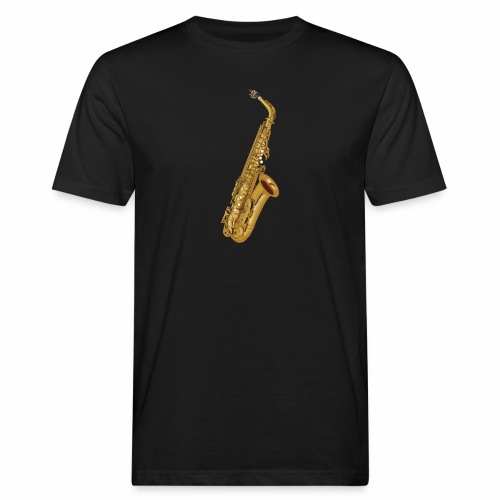 Saxofon in Gold - Männer Bio-T-Shirt