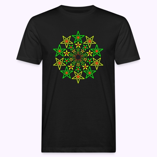 Fractal Star 3 colori neon - T-shirt ecologica da uomo