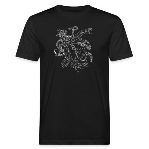 Fantasia valkoinen scribblesirii - Miesten luonnonmukainen t-paita