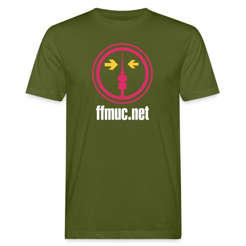 FFMUC Logo mit URL weiß - Männer Bio-T-Shirt
