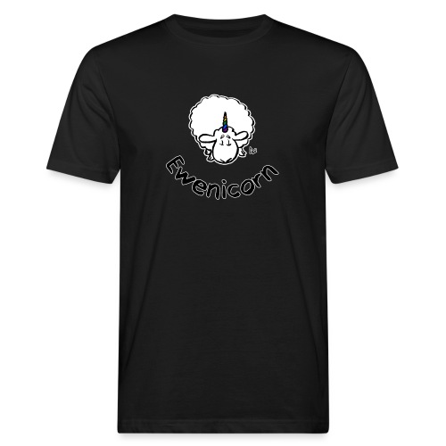 Ewenicorn (svart utgåva svart text) - Ekologisk T-shirt herr