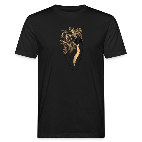 donna con fiori sulla testa - T-shirt ecologica da uomo