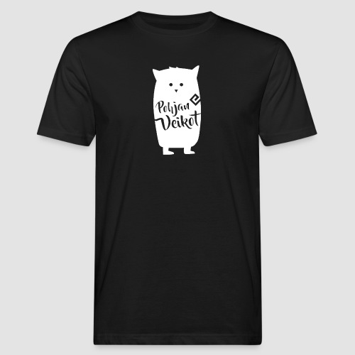 Veikko-pöllö valkoinen - Miesten luonnonmukainen t-paita