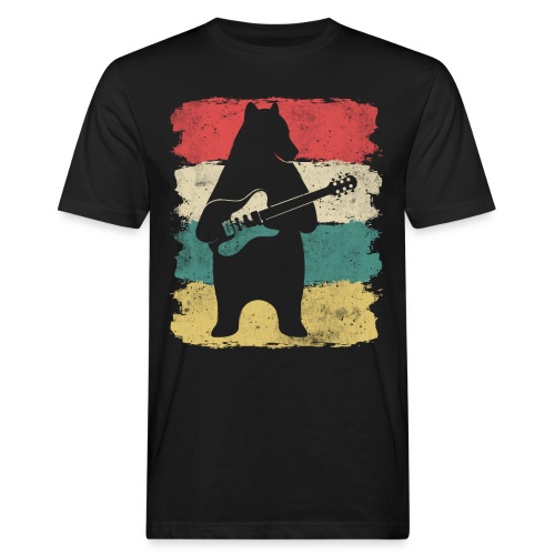 E Gitarre Bär Retro Rock Musik - Männer Bio-T-Shirt