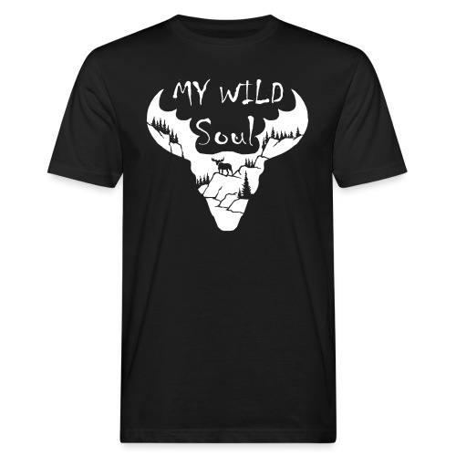 Wild Soul | Wildnis | Elch in Natur | Wilde Seele - Männer Bio-T-Shirt