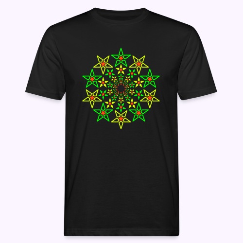 Fractal Star 3 color neón - Camiseta ecológica hombre