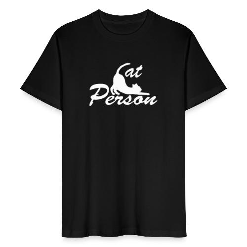 cat person - weiss auf schwarz - Männer Bio-T-Shirt