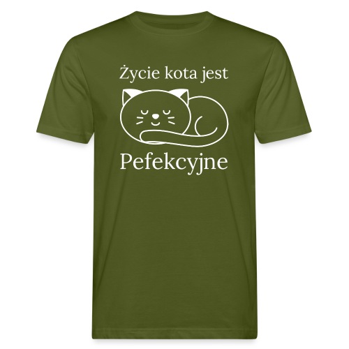 Życie kota jest perfekcyjne - Ekologiczna koszulka męska