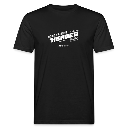 RoadFreightHeroes Logo WHITE - Männer Bio-T-Shirt
