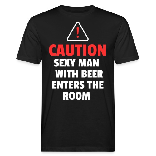Sexy Man with beer enters the room - Männer Bio-T-Shirt