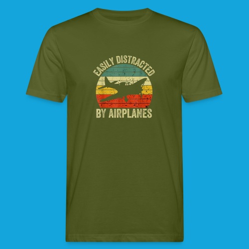 Easily Distracted by Airplanes - Männer Bio-T-Shirt