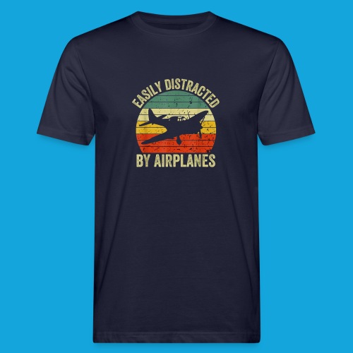 Easily Distracted by Airplanes - Männer Bio-T-Shirt