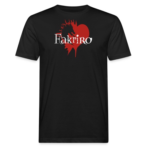Fakriro Logo weiss mit Herz - Männer Bio-T-Shirt
