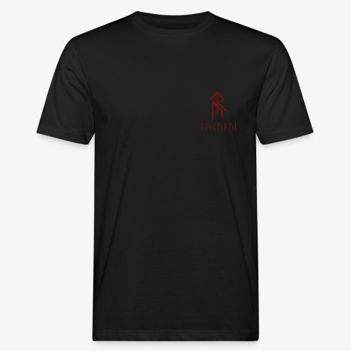 Logo& Schild (Rot 2) - Männer Bio-T-Shirt