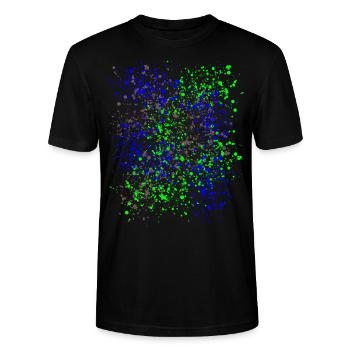Éclaboussures de peinture - éclaboussures colorées - confettis 2 - T-shirt bio CRAFTER Stanley Stella Unisexe - noir - Devant - Alina (178cm) & Michal (187cm)
