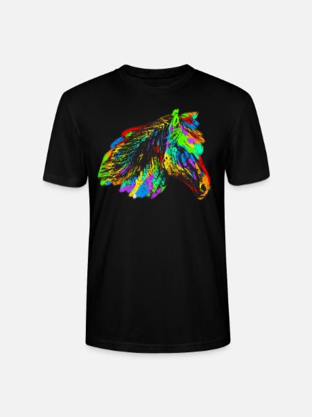 Buntes Pferd - Stanley/Stella Unisex Bio-T-Shirt CRAFTER - Schwarz