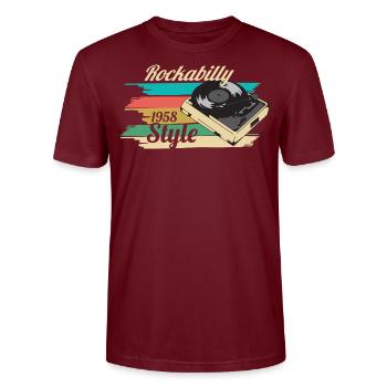 rockabilly - T-shirt bio CRAFTER Stanley Stella Unisexe - bordeaux - Devant - Alina (178cm) & Michal (187cm)