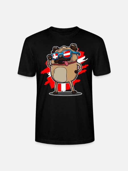 DENMARK PUG SHIRT - Stanley/Stella CRAFTER Unisex Organic T-Shirt - black