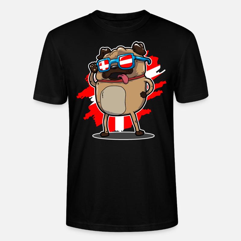 DENMARK PUG SHIRT - T-shirt bio CRAFTER Stanley Stella Unisexe - noir