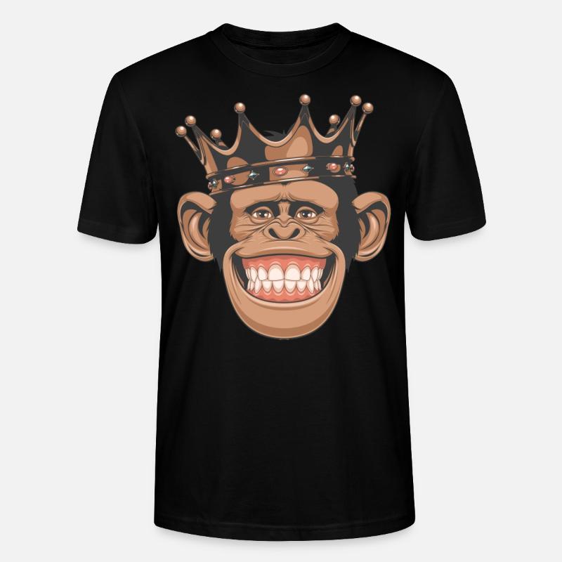 Affe mit Krone - Stanley/Stella Unisex Bio-T-Shirt CRAFTER - Schwarz