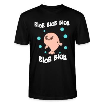 Lustiger Klecksfisch Vervollkommnen Sie für Fisch-Liebhaber-Klecksklecks - Stanley/Stella Unisex Bio-T-Shirt CRAFTER - Schwarz - Vorne - Alina (178cm) & Michal (187cm)