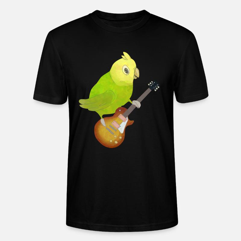 Gitarre E-Gitarre Papagei Kinder Geschenk - Stanley/Stella Unisex Bio-T-Shirt CRAFTER - Schwarz