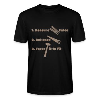 Artisanat de charpentier - T-shirt bio CRAFTER Stanley Stella Unisexe - noir - Devant - Alina (178cm) & Michal (187cm)