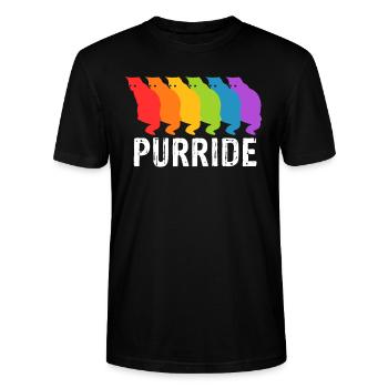 Gay Pride - Stanley/Stella Unisex Bio-T-Shirt CRAFTER - Schwarz - Vorne - Alina (178cm) & Michal (187cm)