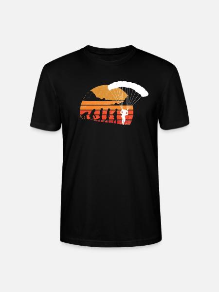 Evolution Of Skydiving Parachuting Skydiver - Stanley/Stella CRAFTER Unisex Organic T-Shirt - black