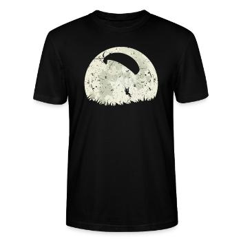 Paragliding - Stanley/Stella Unisex Bio-T-Shirt CRAFTER - Schwarz - Vorne - Alina (178cm) & Michal (187cm)