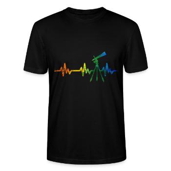 Astronomie Herzschlag - Stanley/Stella Unisex Bio-T-Shirt CRAFTER - Schwarz - Vorne - Alina (178cm) & Michal (187cm)