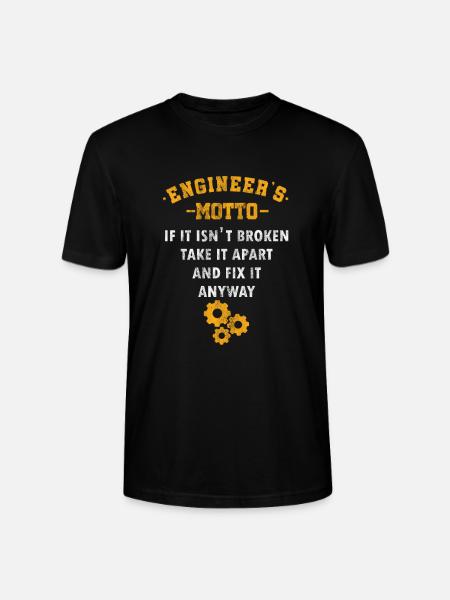 Engineer's Motto Engineering Mechanical Chemical - Stanley/Stella CRAFTER Unisex Organic T-Shirt - black