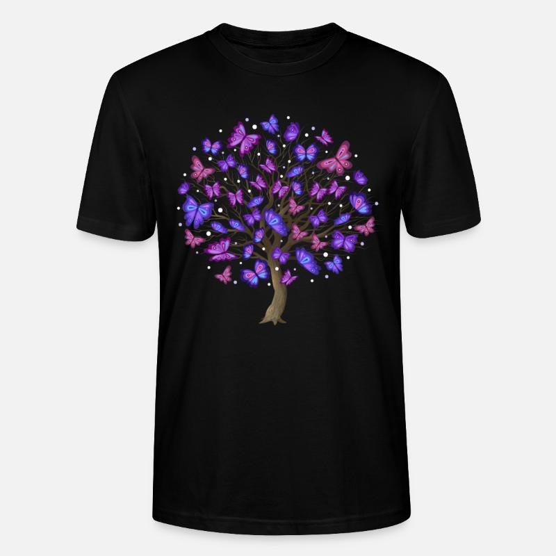 Schmetterlinge Baum - Stanley/Stella Unisex Bio-T-Shirt CRAFTER - Schwarz